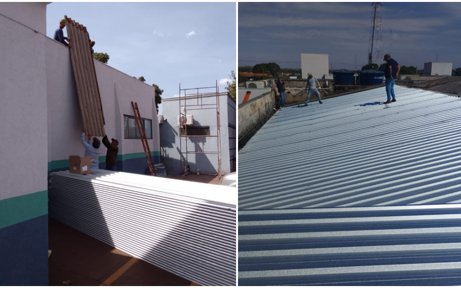Hospital Soriano Corrêa da Silva inicia reforma dos telhados com apoio do Rotary Club de Maracaju.