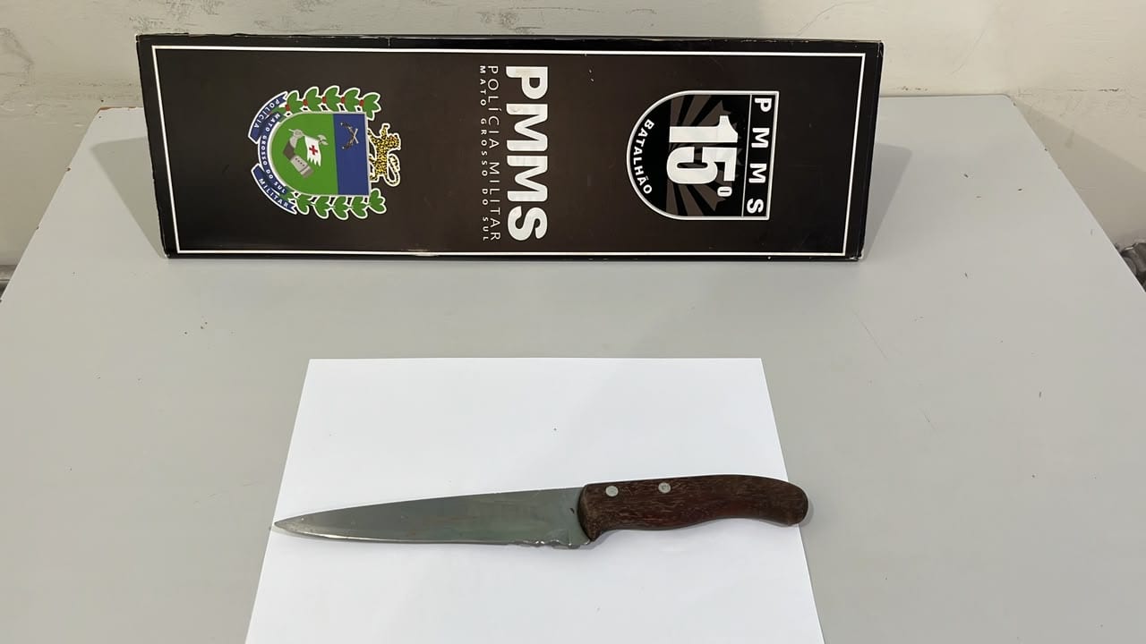 Polícia Militar prende mulher em ocorrência de lesão corporal com arma branca em Maracaju