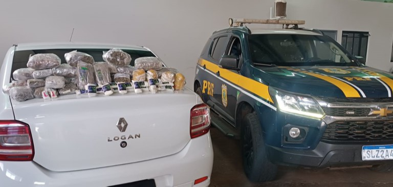 PRF apreende 8 Kg de drogas em Maracaju.