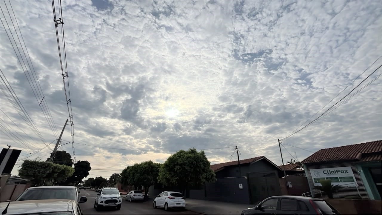 Mudança no Tempo: Frente Fria traz queda de temperatura e muitas nuvens a Maracaju nesta quinta-feira