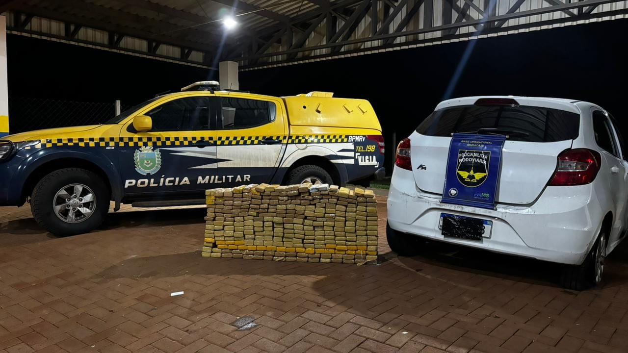 BPMRv apreende quase 250 kg de drogas e causa prejuízo de R$ 530 mil ao crime na MS-164, em Maracaju