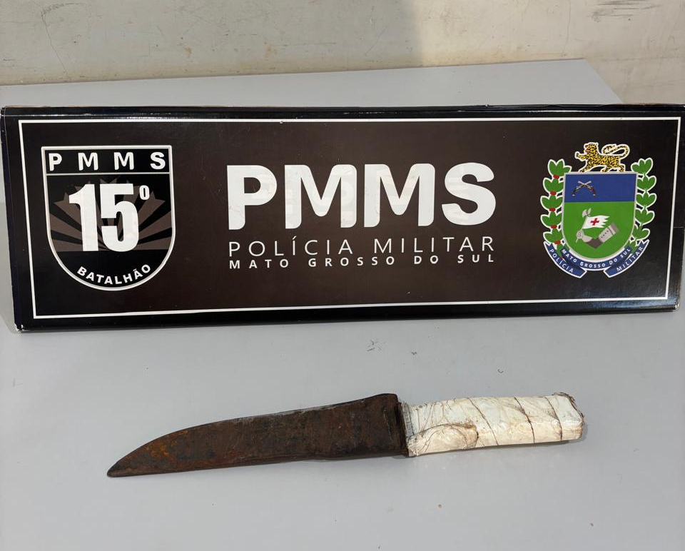 Homem embriagado ameaça esposa com faca em Maracaju; Polícia é acionada