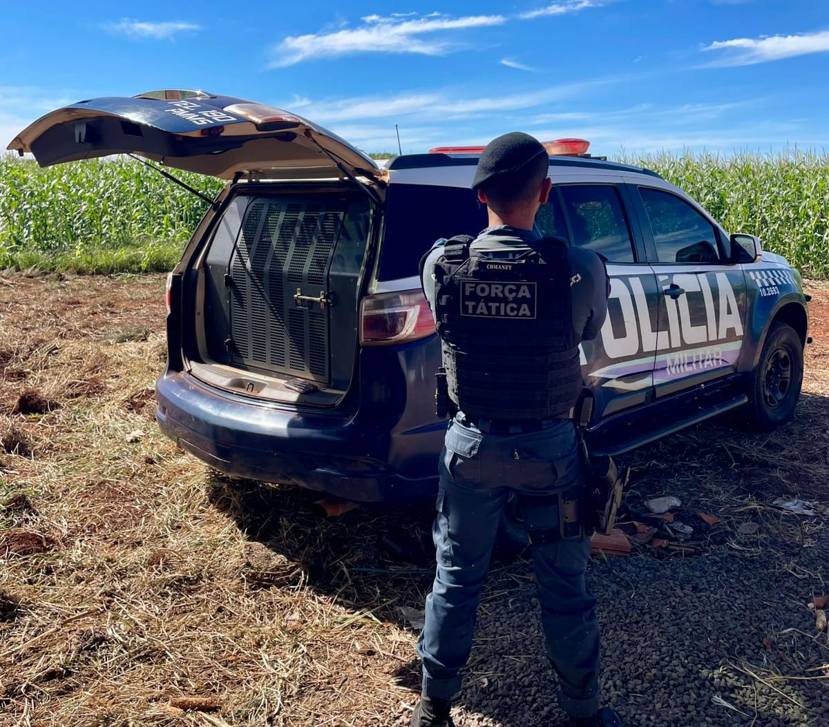 Polícia Militar cumpre mandado de prisão durante patrulhamento em aldeia indígena de Maracaju