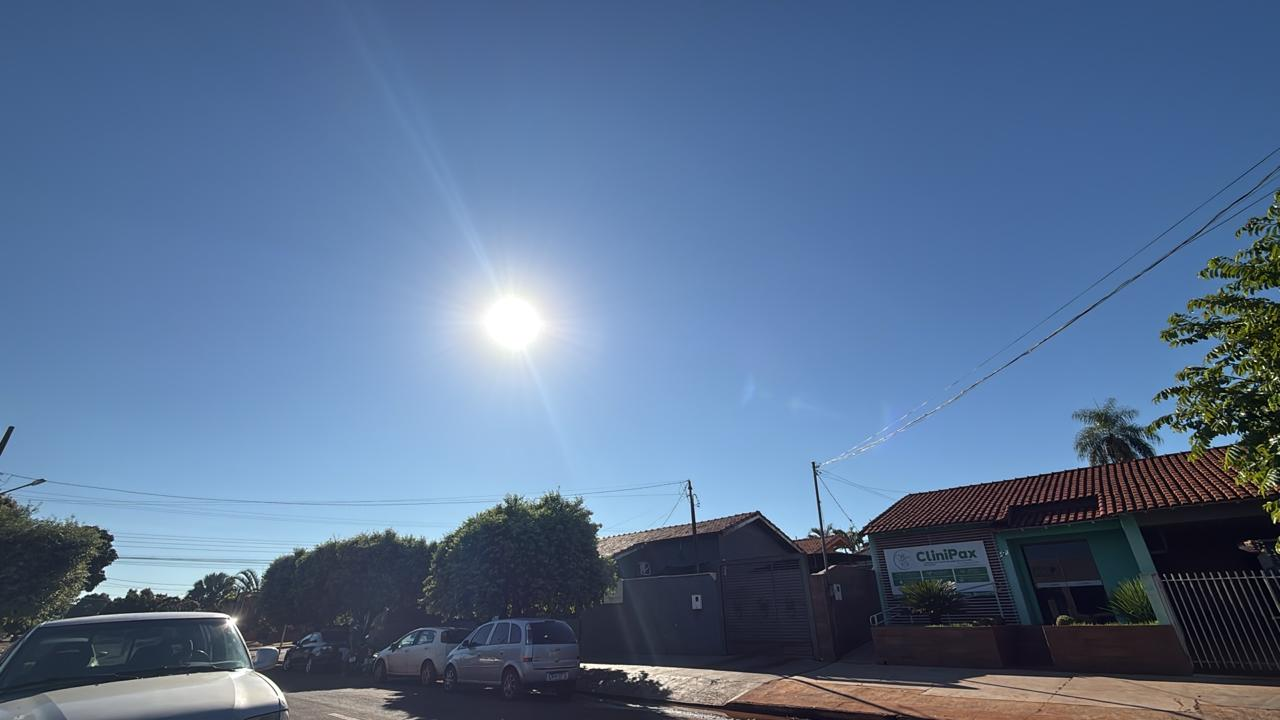 Quinta-feira de sol e calor: Maracaju segue com tempo firme e temperaturas em elevação