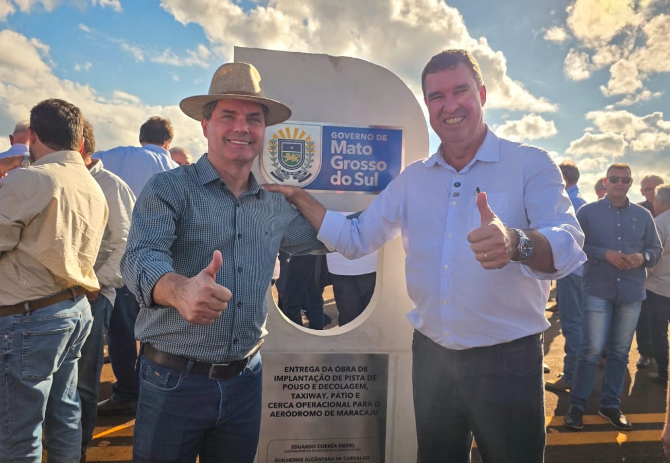 Com entrega do novo aeroporto, Eduardo Riedel e Marcos Calderan fortalecem parceria que projeta Maracaju para uma nova era de desenvolvimento.