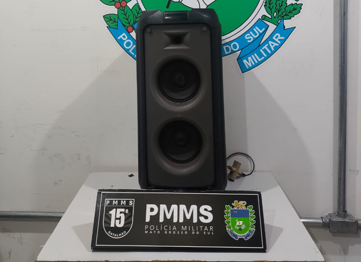Polícia Militar apreende equipamento de som e encaminha responsável por perturbação do sossego em Maracaju
