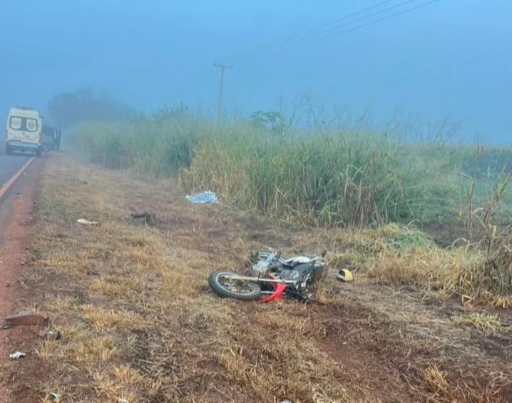 Maracaju: Motociclista morre em acidente com van de passageiros na MS-164.