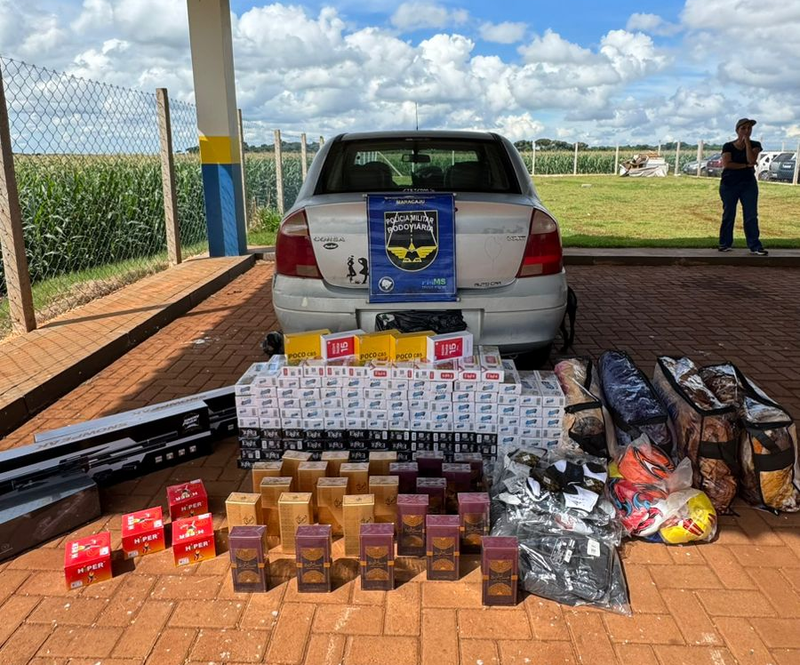 Maracaju: BPMRv apreende mercadorias e causa prejuízo de R$ 74 mil ao crime nas rodovias MS-162 e MS-166