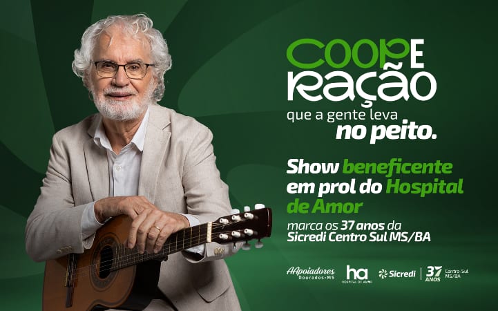 Show de Renato Teixeira marca jantar solidário em apoio ao Hospital de Amor de Dourados 