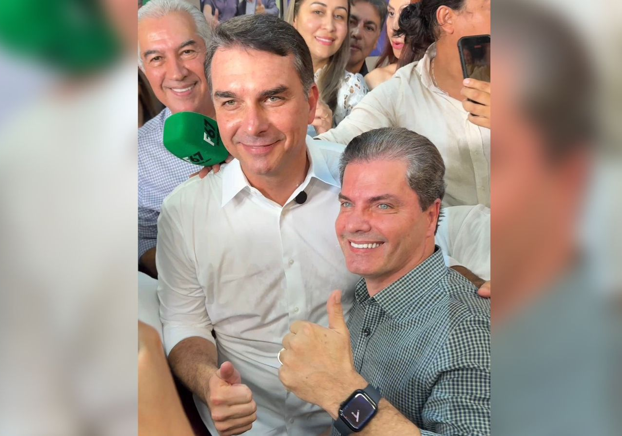 Prefeito Marcos Calderan destaca alinhamento de ideias com Flávio Bolsonaro durante encontro político