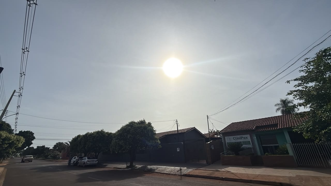 Sexta-feira de calor intenso e céu carregado: Maracaju entra em alerta para pancadas de chuva isoladas
