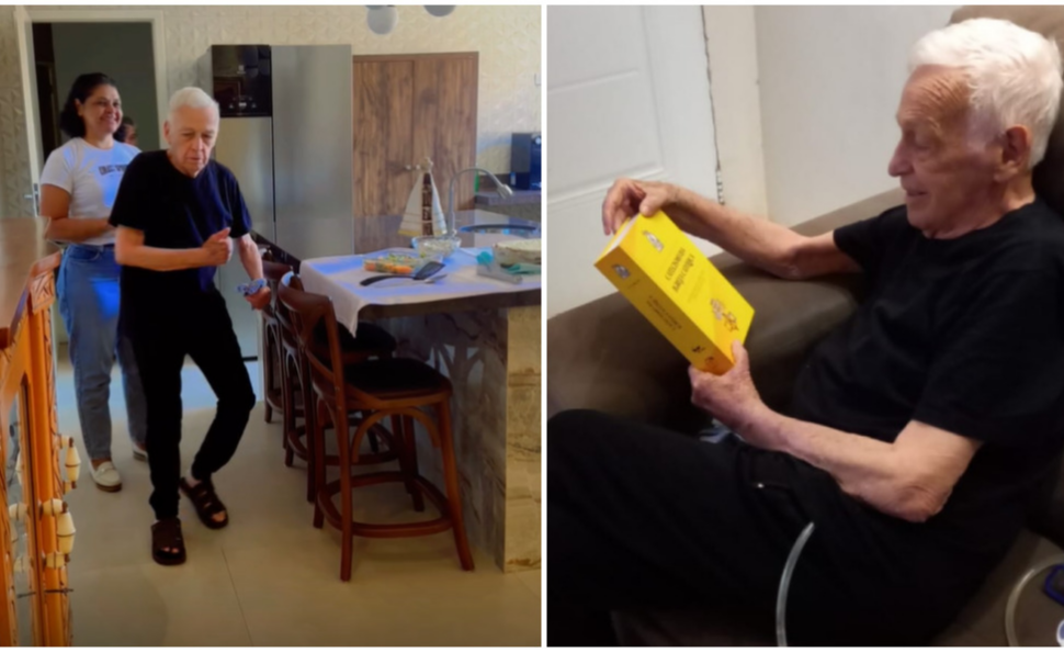 Padre Beto celebra 91 anos esbanjando alegria e com direito a presente, bolo e dança em Dourados