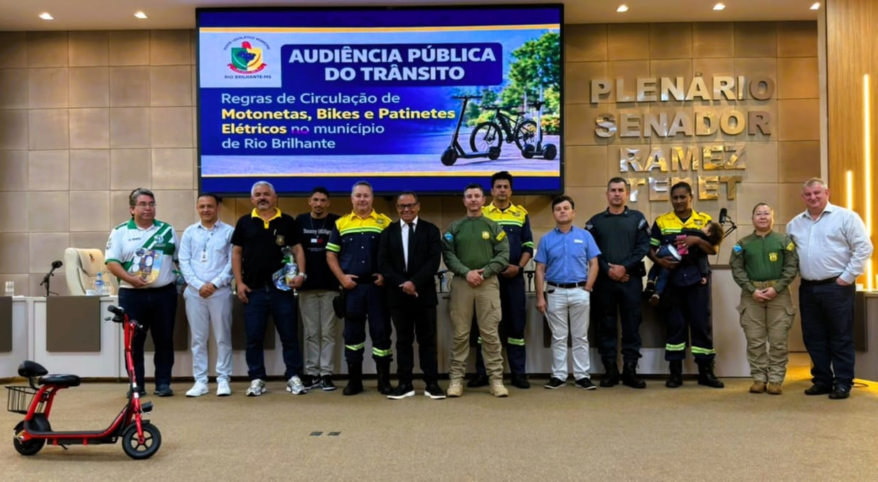 Audiência pública reúne especialistas para discutir segurança e regulamentação de novos veículos no trânsito de Rio Brilhante