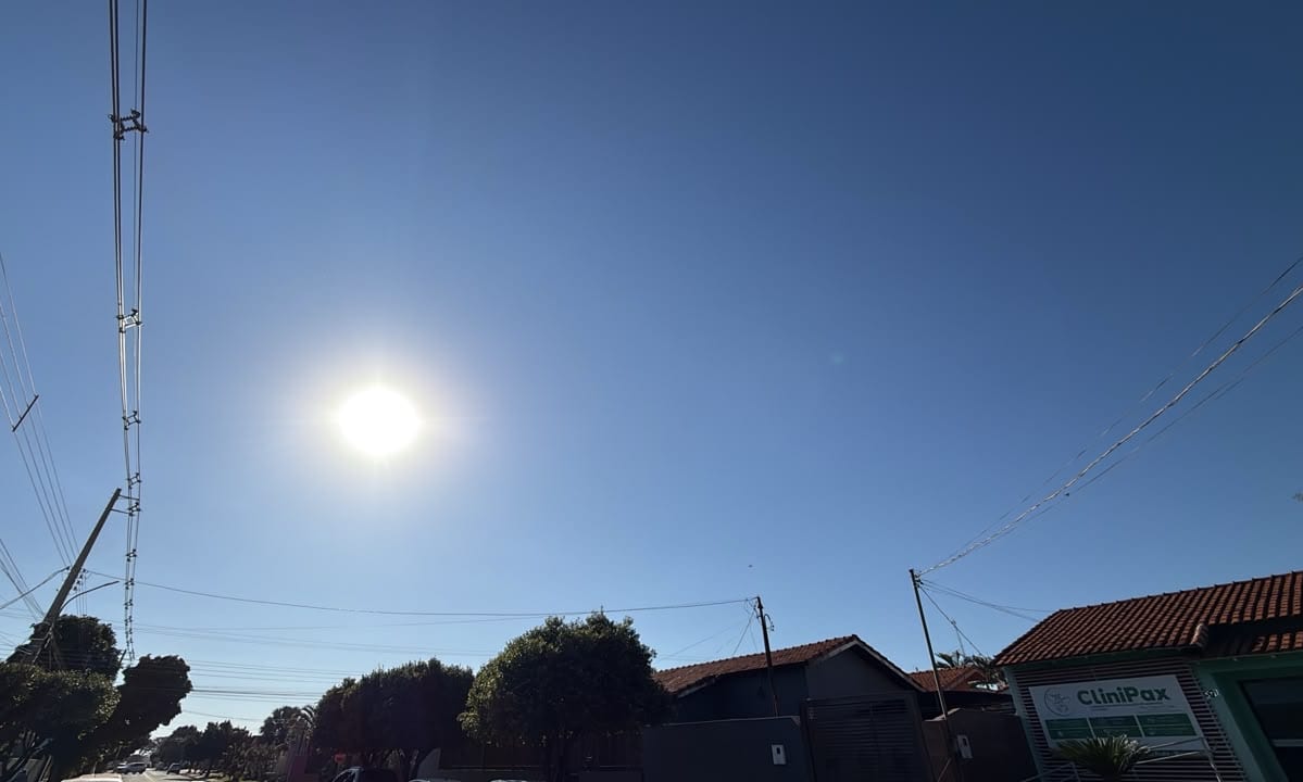 Maracaju sob sol forte e alerta de vendaval nesta quinta-feira (16)