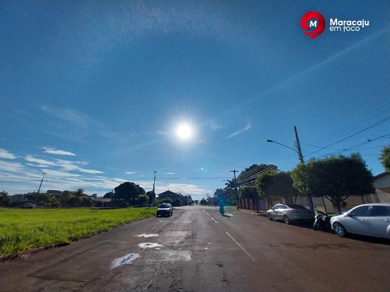 Sexta-feira de calor e tempo firme: Maracaju registra máxima de 32°C com baixa umidade à tarde