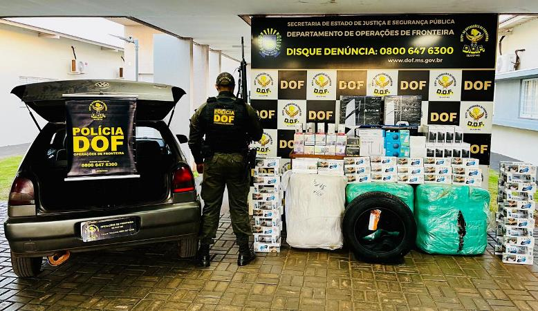 Veículo com produtos de contrabando e descaminho é apreendido pelo DOF em Maracaju