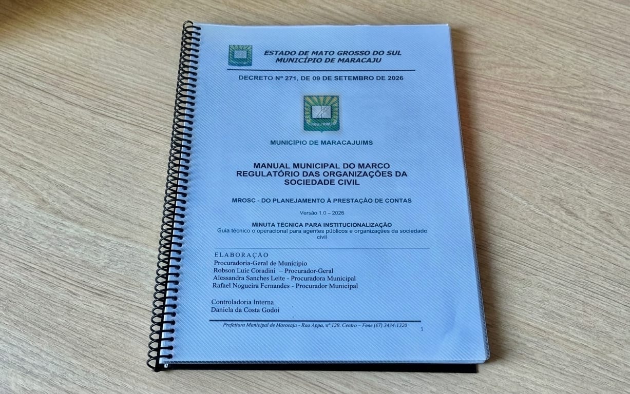 Prefeitura de Maracaju moderniza parcerias com entidades e cria Manual Municipal para dar mais segurança, transparência e organização aos recursos públicos