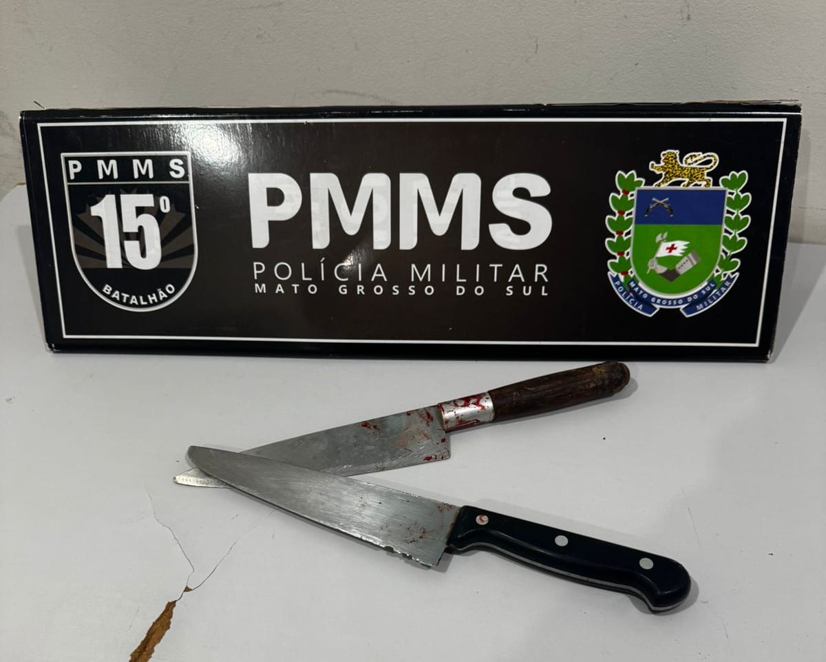 Mulher em surto agride marido com faca e mobiliza equipes da Polícia Militar e Corpo de Bombeiros em Maracaju