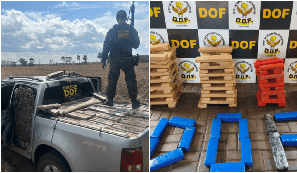 DOF apreende quase duas toneladas de maconha em caminhonete na região do Passa Cinco, em Maracaju