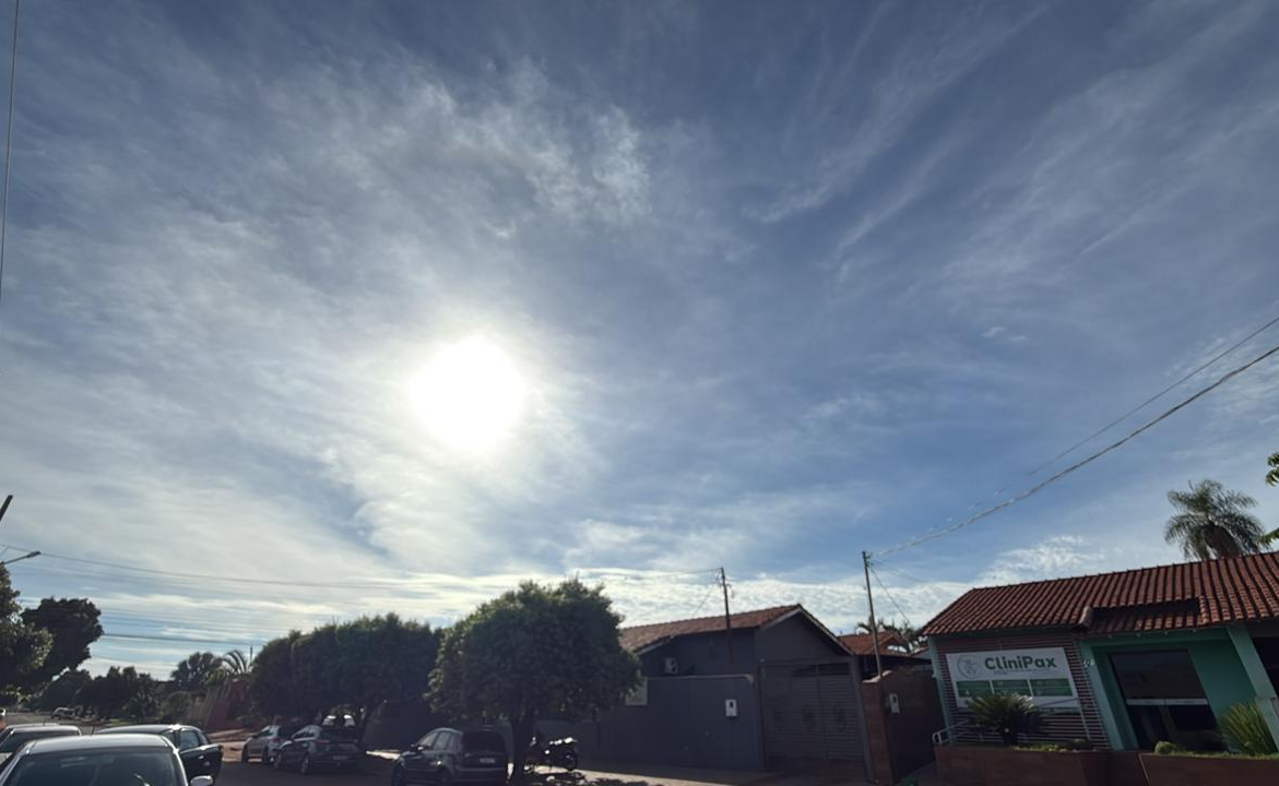 Maracaju sob sol e calor: quarta-feira terá máxima de 30°C e ventos intensos