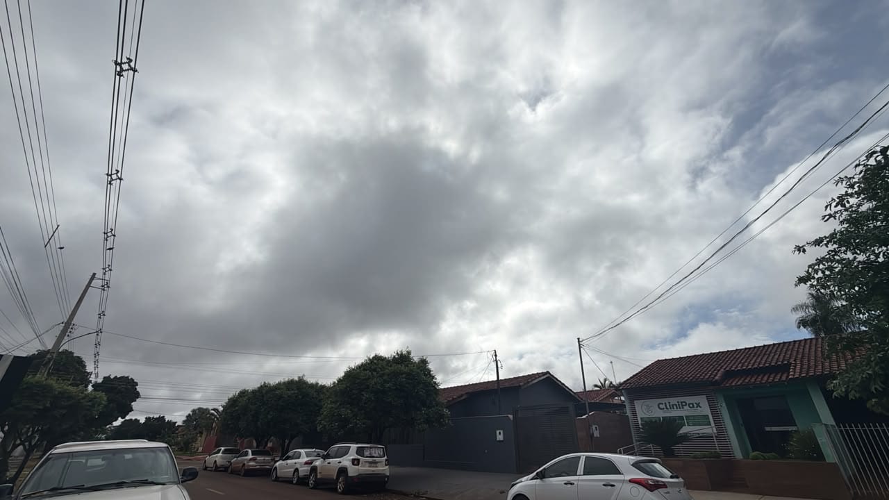 Instabilidade dita o ritmo em Maracaju nesta terça-feira com alerta para pancadas de chuva