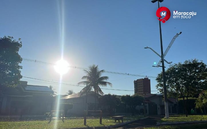 Segunda-feira de extremos em Maracaju: tarde escaldante de 36°C com secura de deserto antecede virada do tempo e risco de granizo