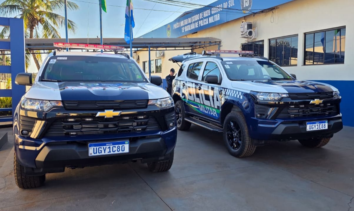Maracaju recebe duas novas viaturas da Polícia Militar e reforça parceria entre Estado e Município pela segurança pública.