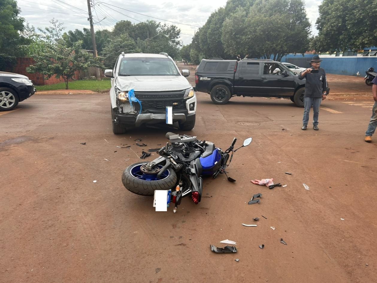 Polícia Militar atende sinistro de trânsito no perímetro urbano de Maracaju