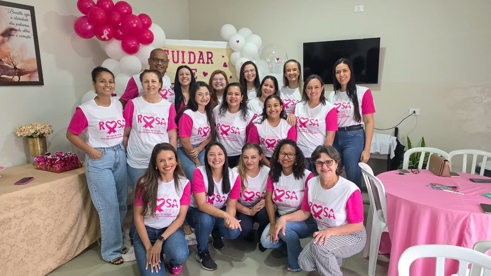 Prefeitura de Maracaju promove Café da Manhã Especial em homenagem aos enfermeiros durante o Outubro Rosa.