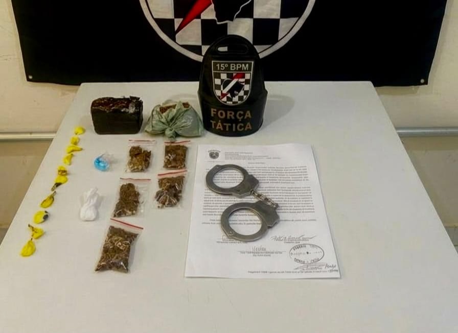 Força Tática apreende drogas e prende suspeito por tráfico em Rio Brilhante