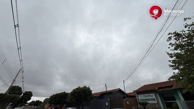Frente fria rompe veranico e traz chuva com declínio térmico para Maracaju nesta quinta-feira (23).