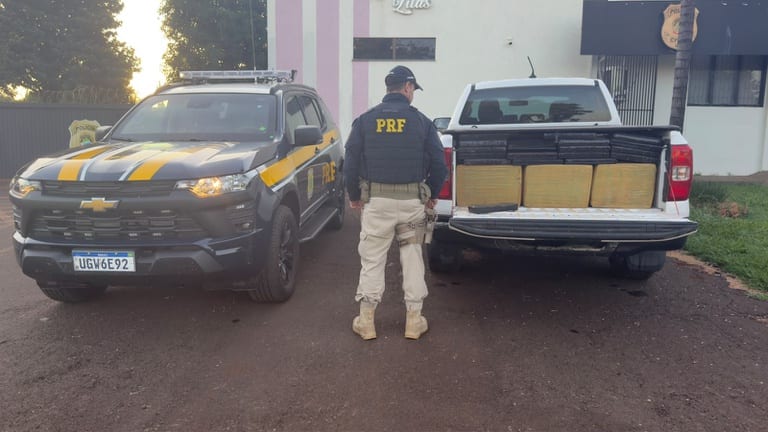 PRF apreende 858 Kg de maconha em Maracaju