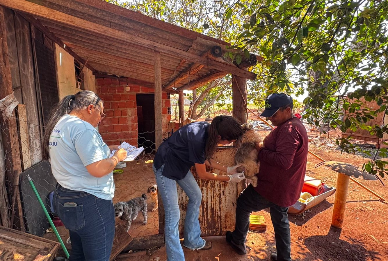 Campanha Antirrábica imuniza mais de mil animais na zona rural de Maracaju.