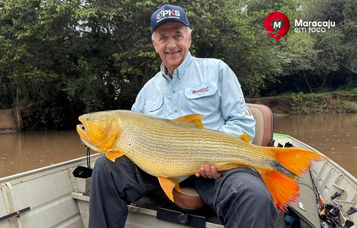 Pesca Esportiva: Dourado gigante de 1,01 metro é capturado no Rio Brilhante em Maracaju.