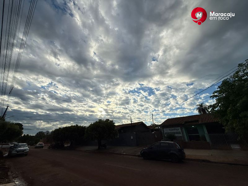 Maracaju sob alerta: quarta-feira terá sol entre nuvens e pancadas de chuva isoladas