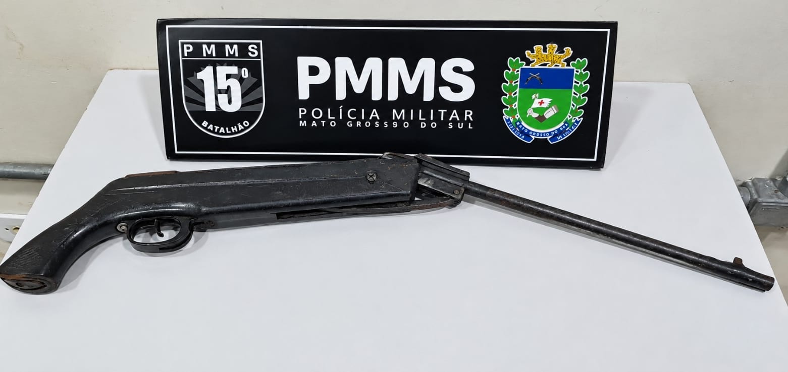 PMMS apreende arma e munições durante atendimento de ocorrência de violência doméstica em Maracaju