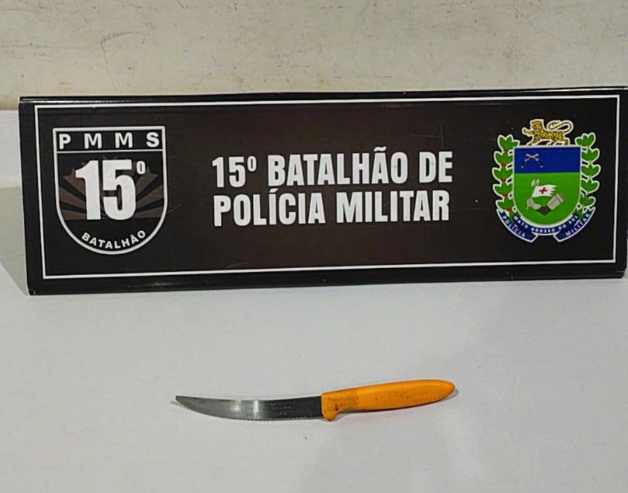 Polícia Militar atende ocorrência de lesão corporal por arma branca em Maracaju.