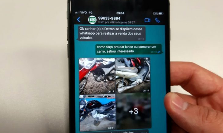 Detran-MS alerta sobre golpe de venda de veículos de leilão pelo Whatspp
