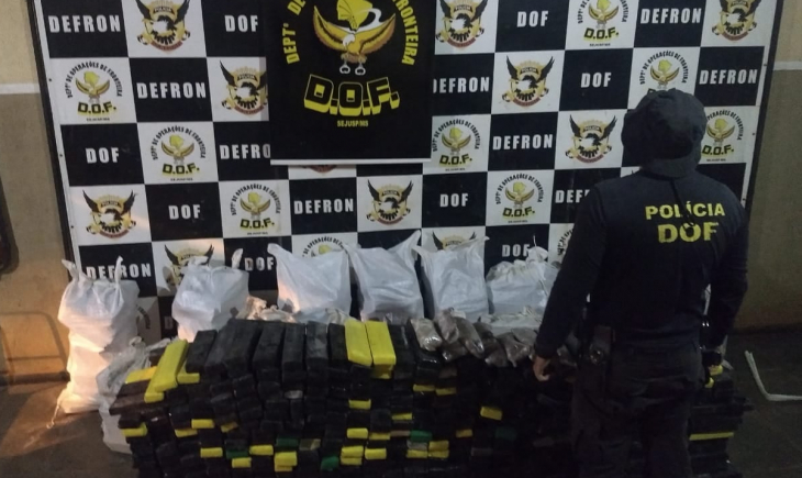 Coronel Sapucaia: Caminhão com mais de uma tonelada de maconha foi apreendido pelo DOF.
