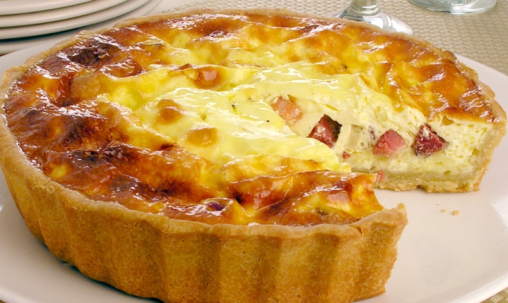 Receita de Quiche fácil de bacon.