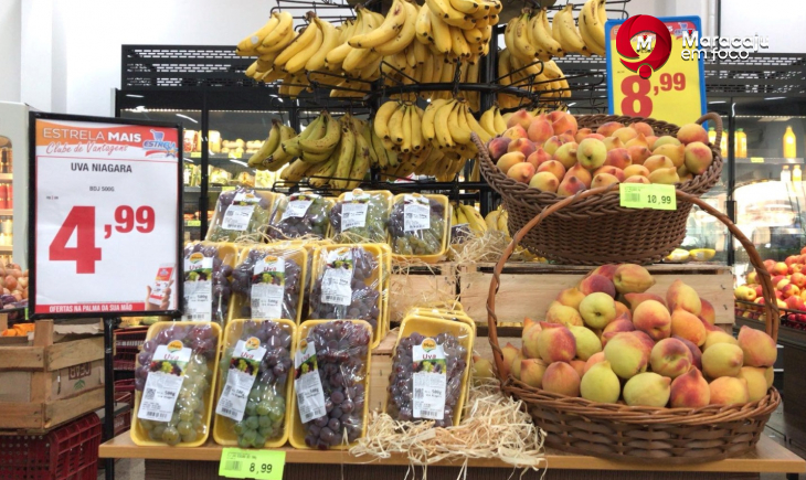 “Supermercados Estrela” realiza Festival da Uva e do Pêssego nesta sexta, sábado e domingo. Confira.