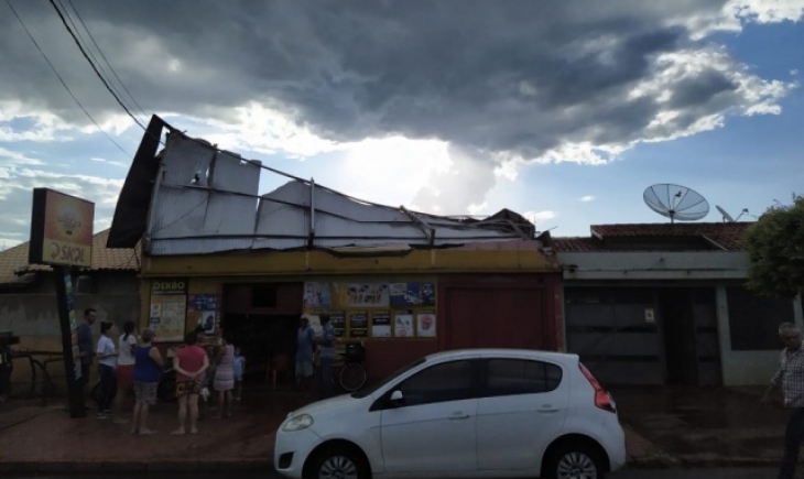 Dourados: Vendaval derruba árvore, destelha casas e deixa uma pessoa ferida