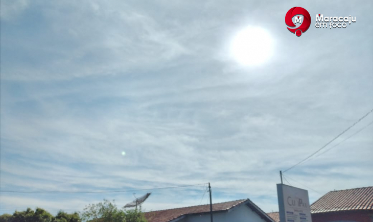 Previsão é de temperatura máxima de 34 graus nesta quarta-feira em Maracaju.