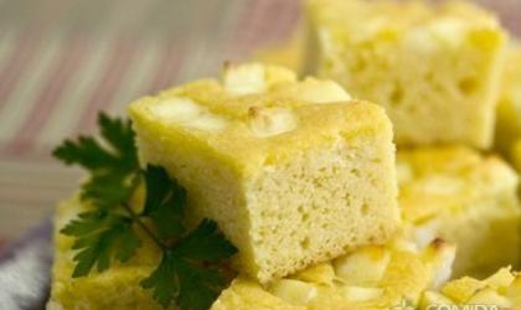 Receita de Bolo de milho salgado.