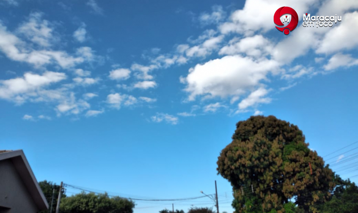 Segunda-feira será de tempo seco e temperatura máxima de 34 graus.